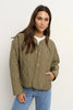 STORIES TO BE TOLD APEX OLIVE COLLARLESS PUFFER JACKET - WILDROSE