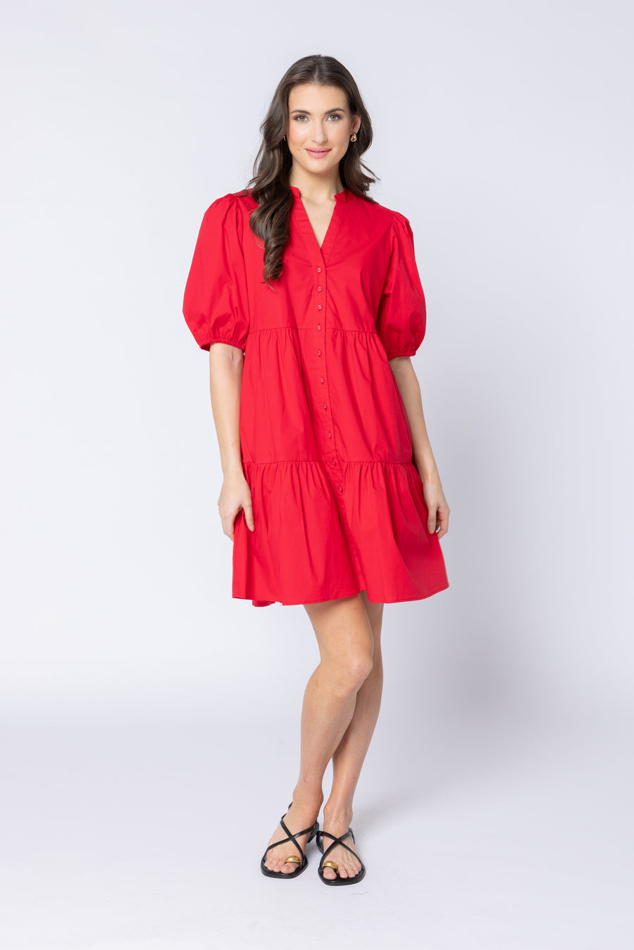 BILLIE THE LABEL REFLECTIVE MINI DRESS - RUBY COTTON - WILDROSE