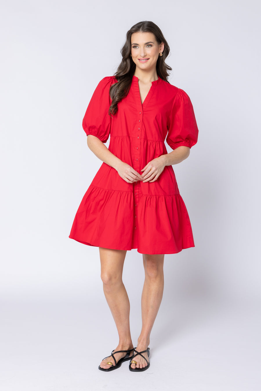 BILLIE THE LABEL REFLECTIVE MINI DRESS - RUBY COTTON - WILDROSE