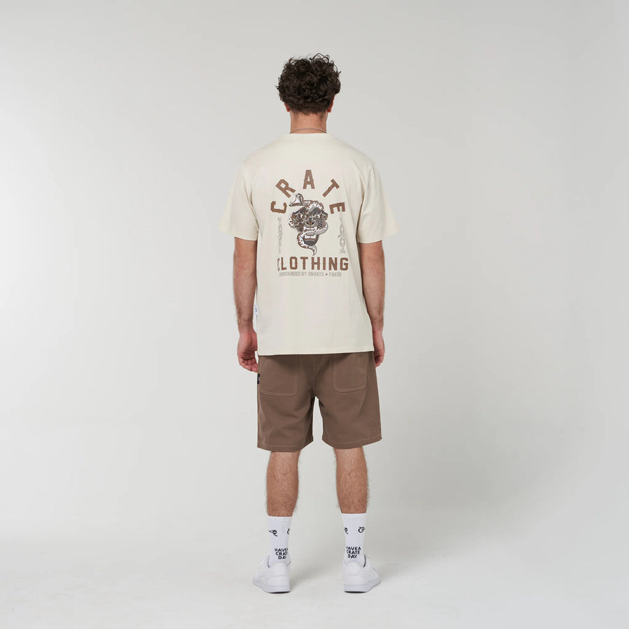 CRATE SNAKES & FAKES T-SHIRT - TOFU - WILDROSE