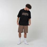 CRATE VARSITY BOX FIT T-SHIRT - BLACK - WILDROSE