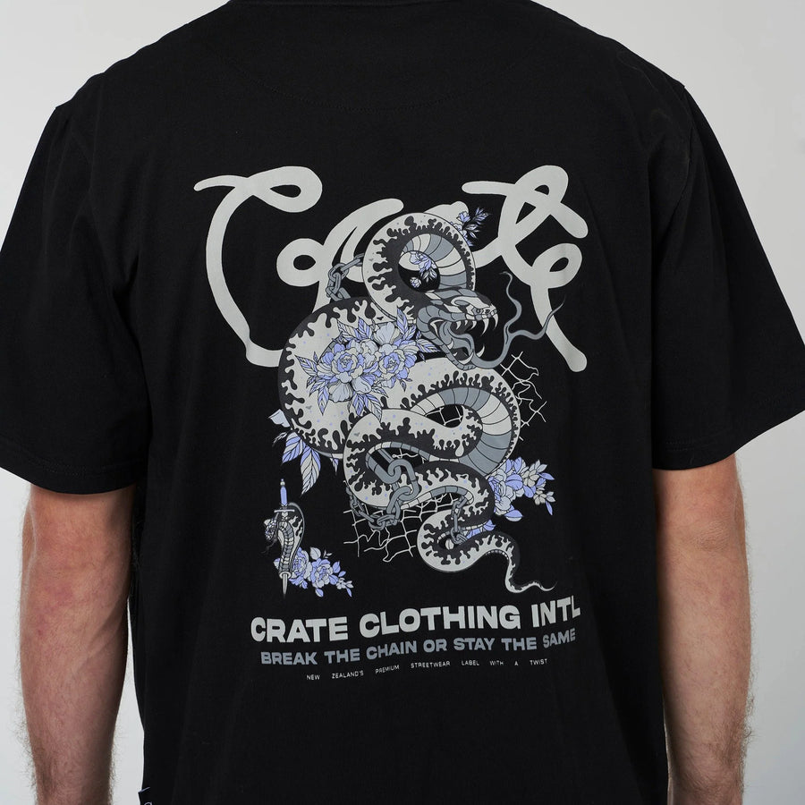 CRATE BREAK THE CHAIN SCRIPTED T-SHIRT - BLACK - WILDROSE