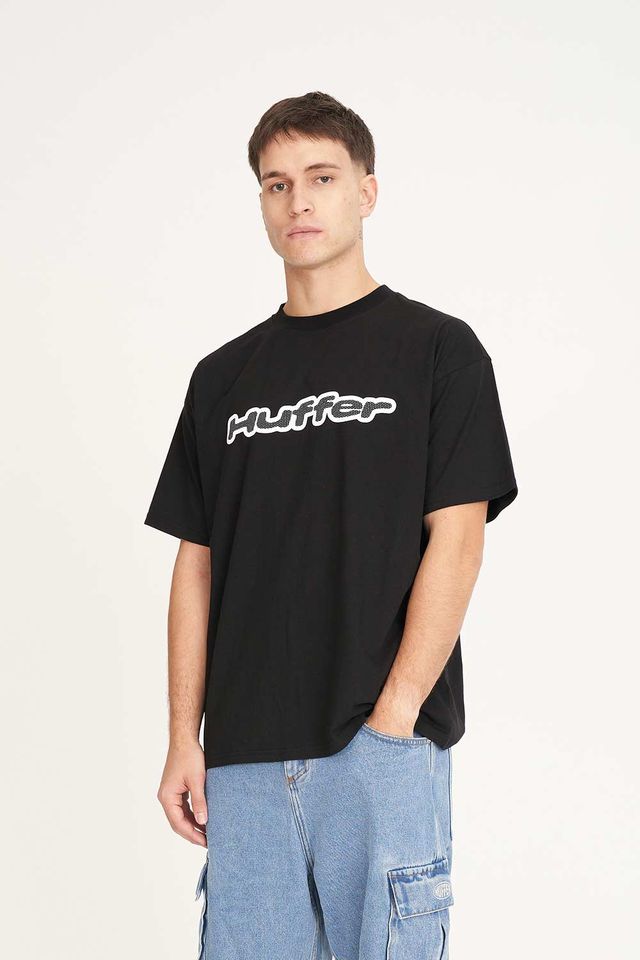 HUFFER BLOCK TEE 220/VERT - BLACK - WILDROSE