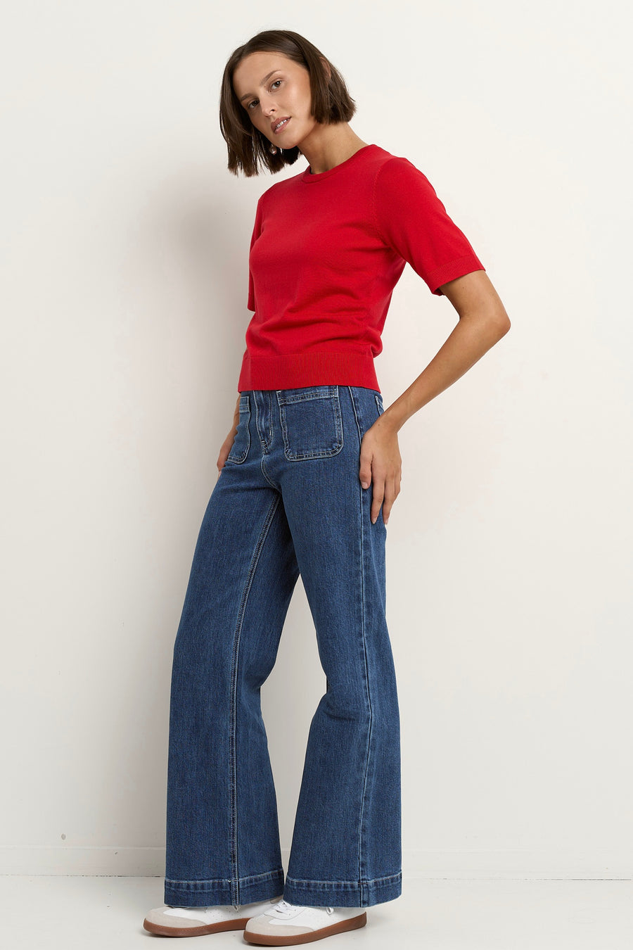 STORIES BE TOLD EDITION RED CREWNECK KNIT TEE - WILDROSE