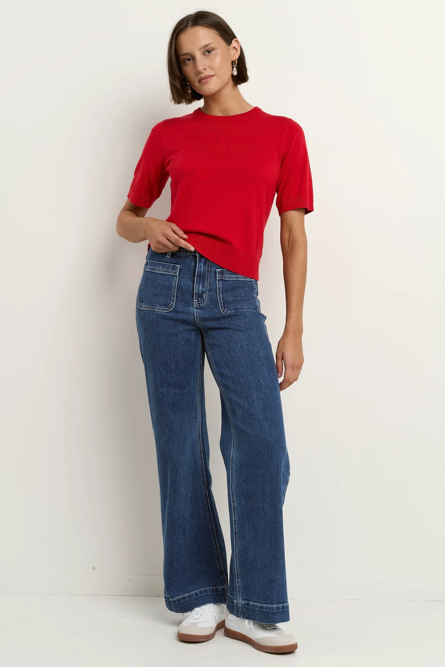 STORIES BE TOLD EDITION RED CREWNECK KNIT TEE - WILDROSE