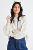AMONG THE BRAVE EMBRACE NATURAL LINEN SHIRRED NECK L/S TOP - WILDROSE