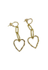 PENNY FOGGO TEXTURED HEART AND CHAIN HALF HOOPS - WILDROSE