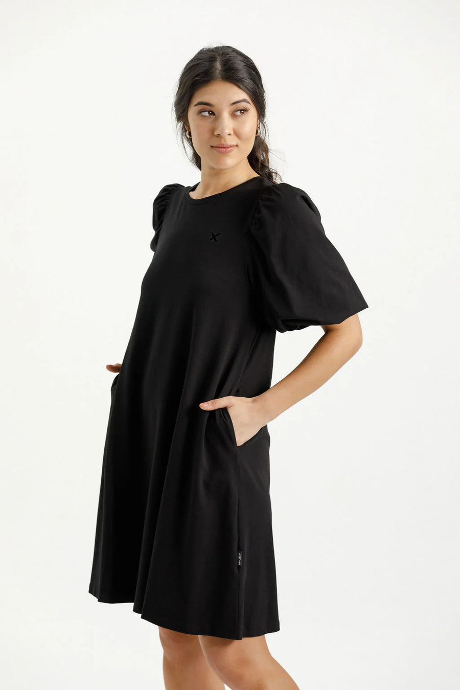 HOME-LEE IVY DRESS - BLACK W BLACK X - WILDROSE