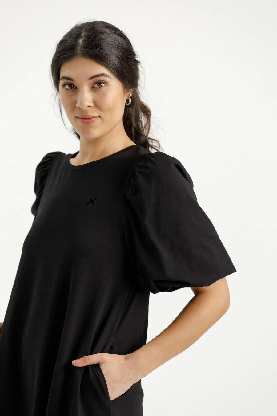 HOME-LEE IVY DRESS - BLACK W BLACK X - WILDROSE