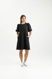 HOME-LEE IVY DRESS - BLACK W BLACK X - WILDROSE