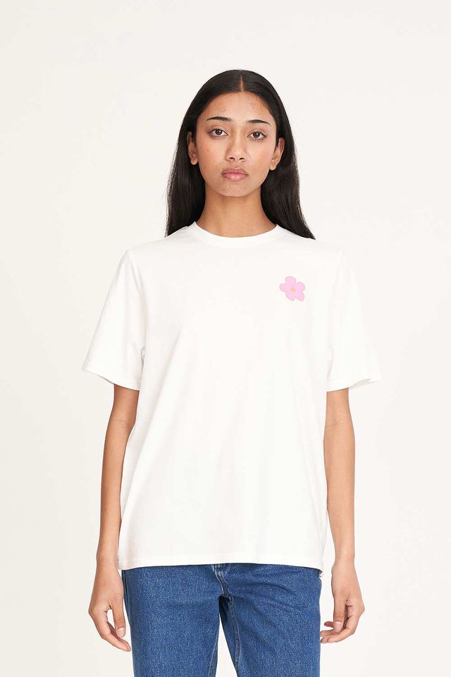 HUFFER CLASSIC TEE 170/FLOWERBOMB - CHALK - WILDROSE