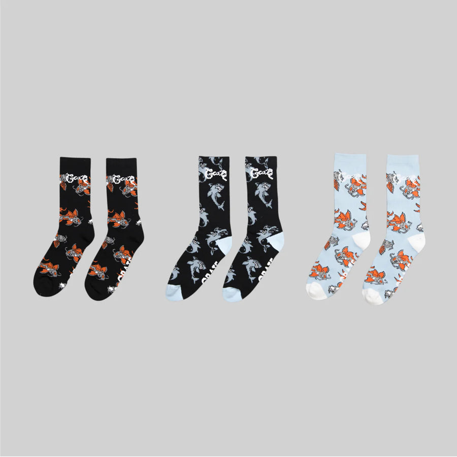 CRATE KOI/SHARK SOCK PACK - MULTI - WILDROSE