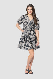 LEILA + LUCA SOHO DRESS - SAND FLOWER - WILDROSE