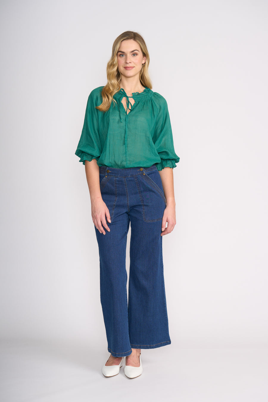 LEILA + LUCA SAFRON TOP - JADE - WILDROSE