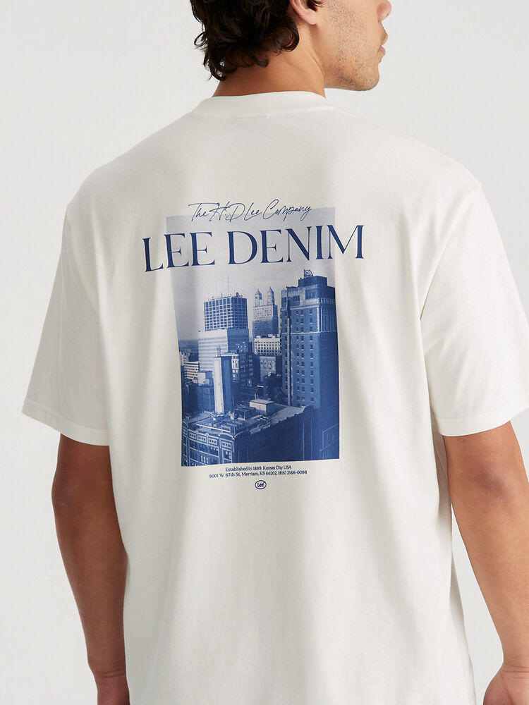 LEE CITYSCAPE BAGGY TEE - VINTAGE WHITE - WILDROSE