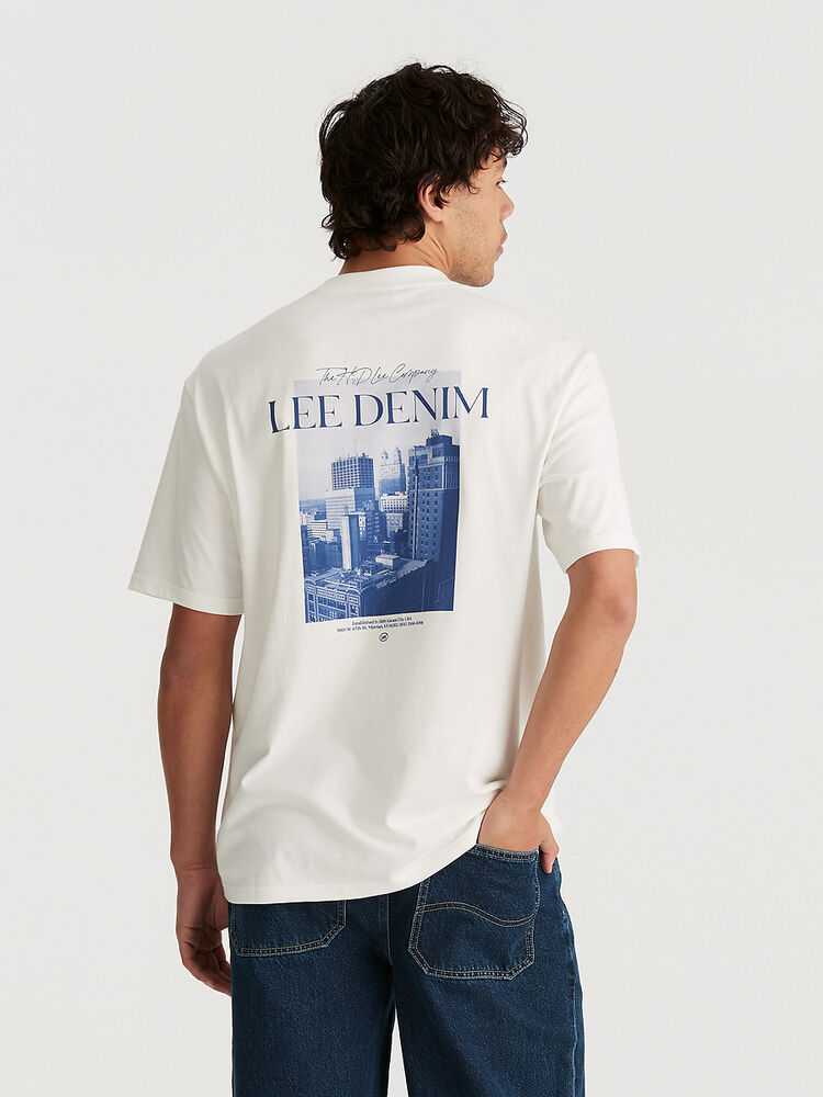 LEE CITYSCAPE BAGGY TEE - VINTAGE WHITE - WILDROSE