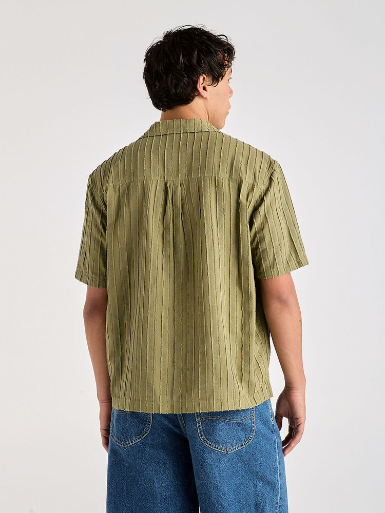 LEE BOX HOLIDAY SHIRT - MOSS STRIPE - WILDROSE