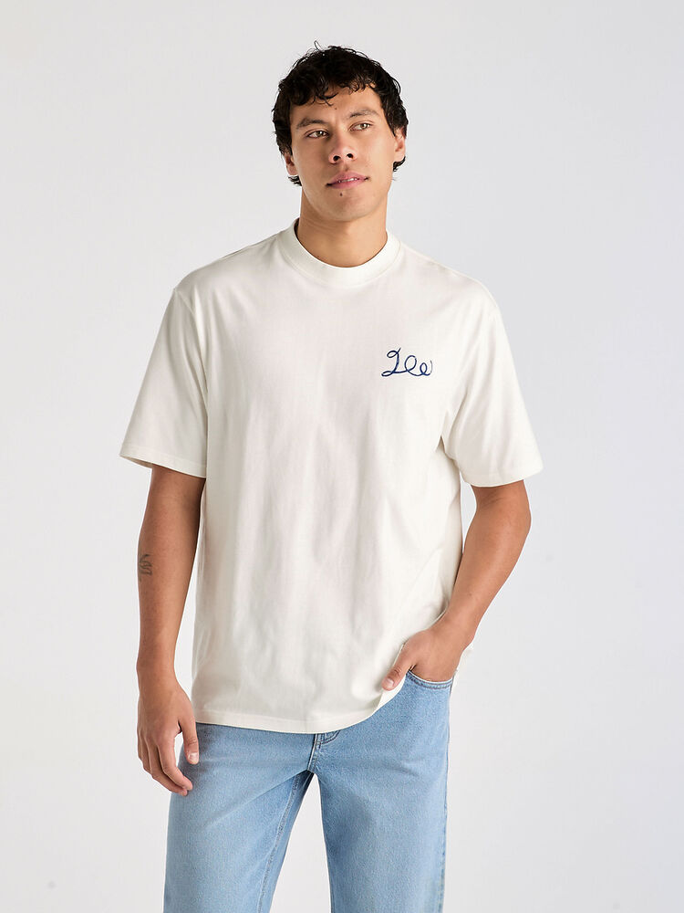 LEE TAPE DECK BAGGY TEE - VINTAGE WHITE - WILDROSE