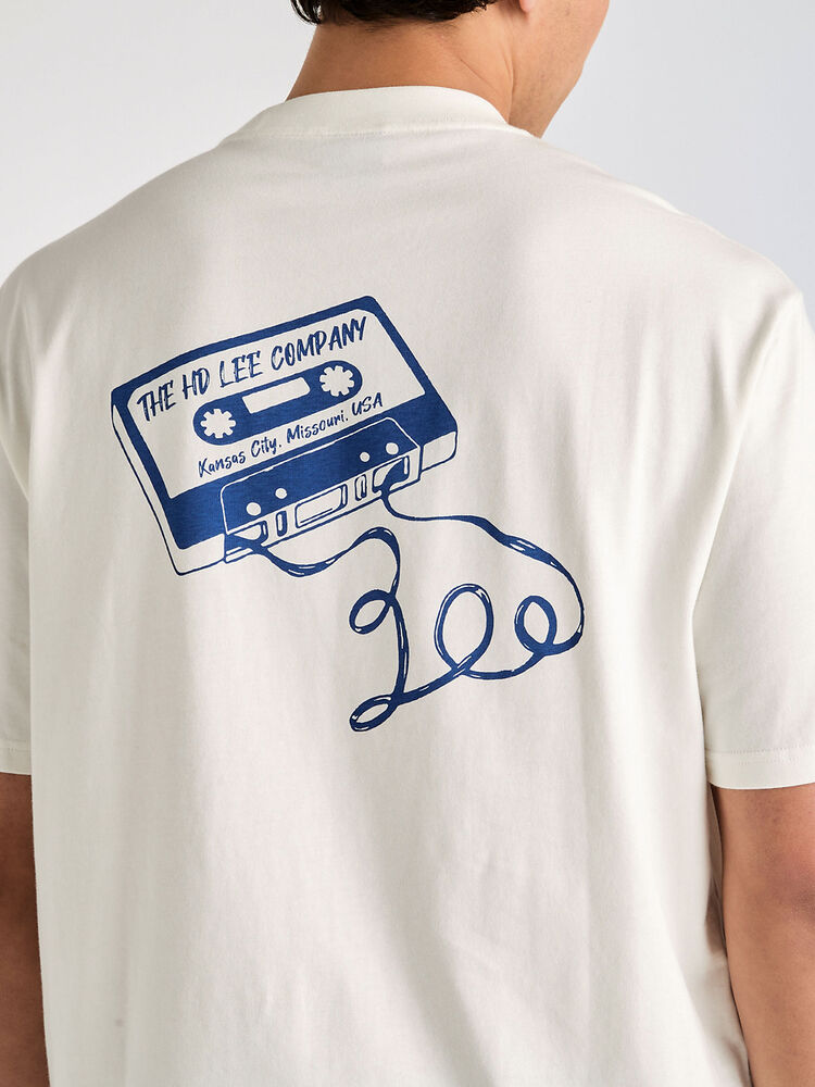 LEE TAPE DECK BAGGY TEE - VINTAGE WHITE - WILDROSE