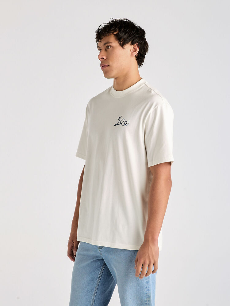 LEE TAPE DECK BAGGY TEE - VINTAGE WHITE - WILDROSE