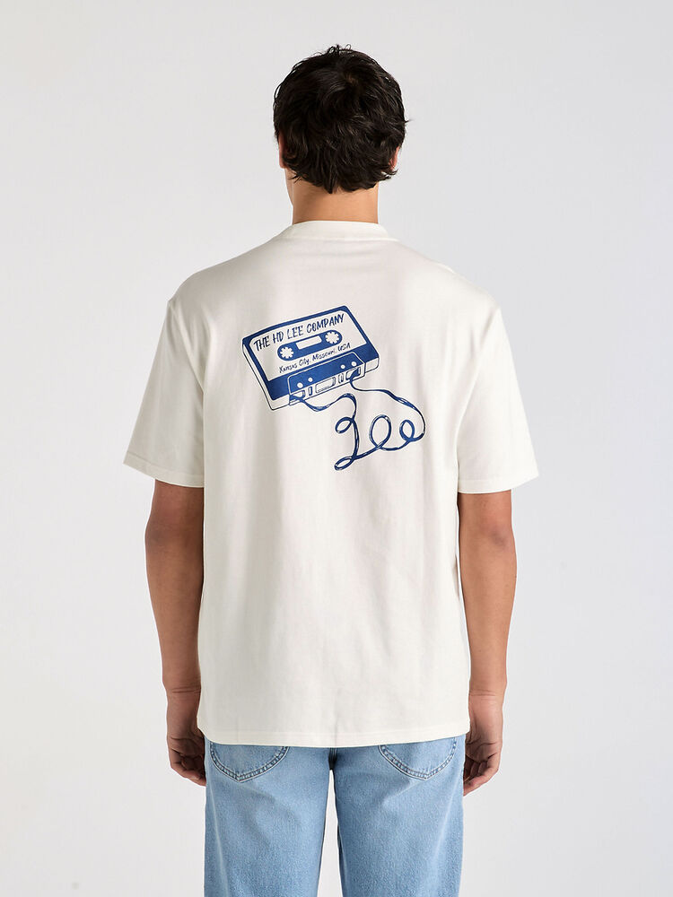 LEE TAPE DECK BAGGY TEE - VINTAGE WHITE - WILDROSE