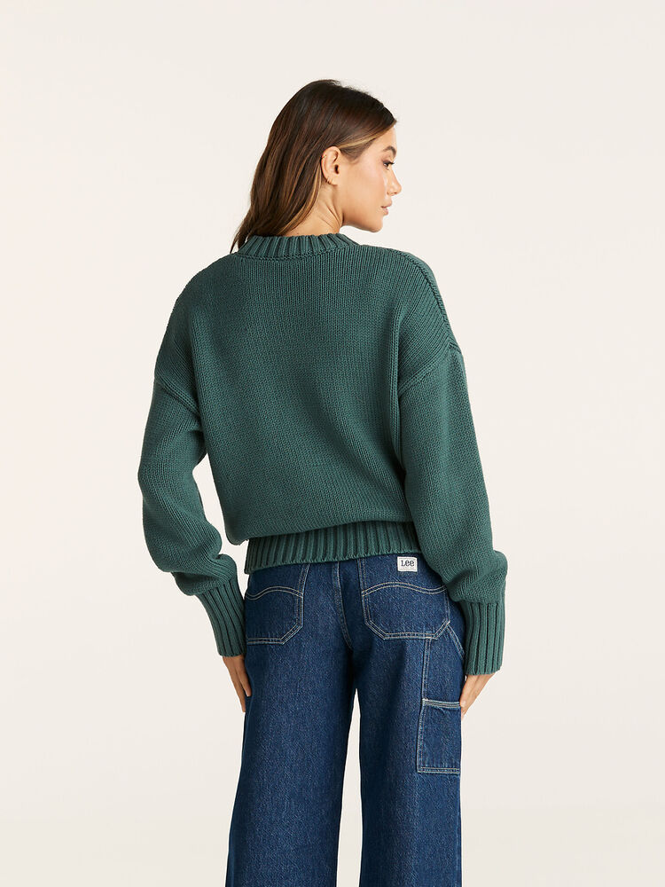 LEE MAYA KNIT SWEATER - FOREST - WILDROSE