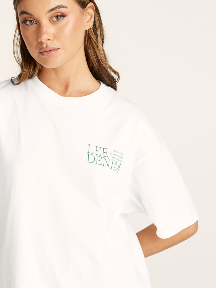 LEE KANSAS 2.0 BAGGY TEE - OPTIC WHITE - WILDROSE