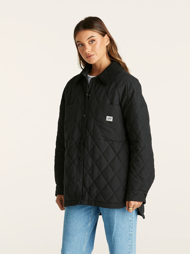 LEE QUINN QUILTED JACKET - BLACK - WILDROSE