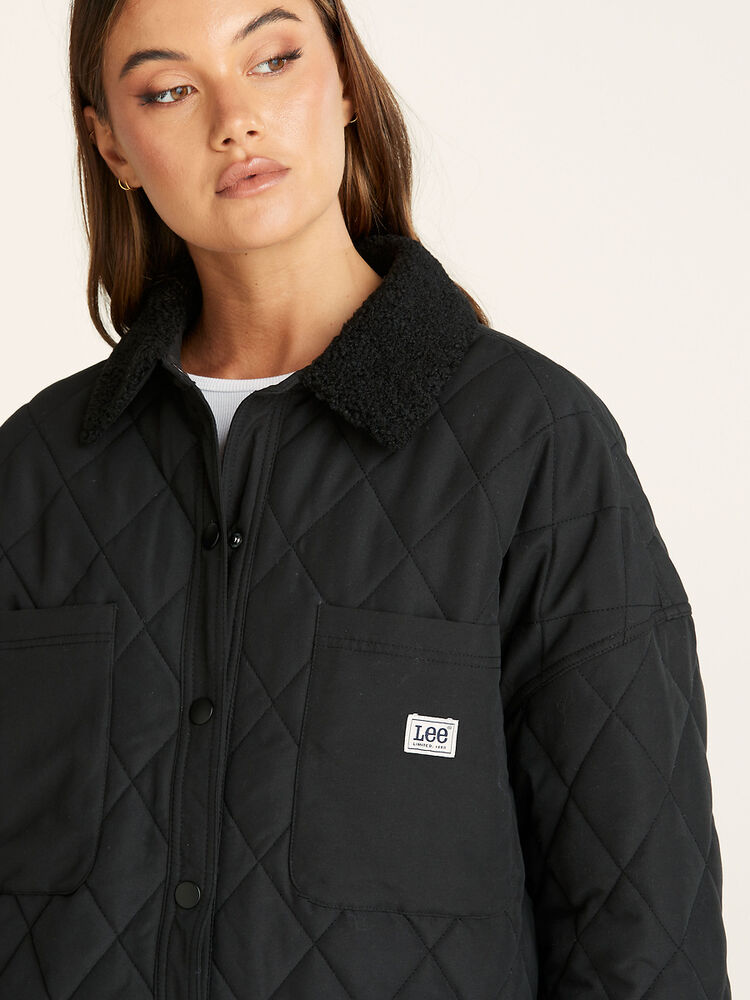 LEE QUINN QUILTED JACKET - BLACK - WILDROSE