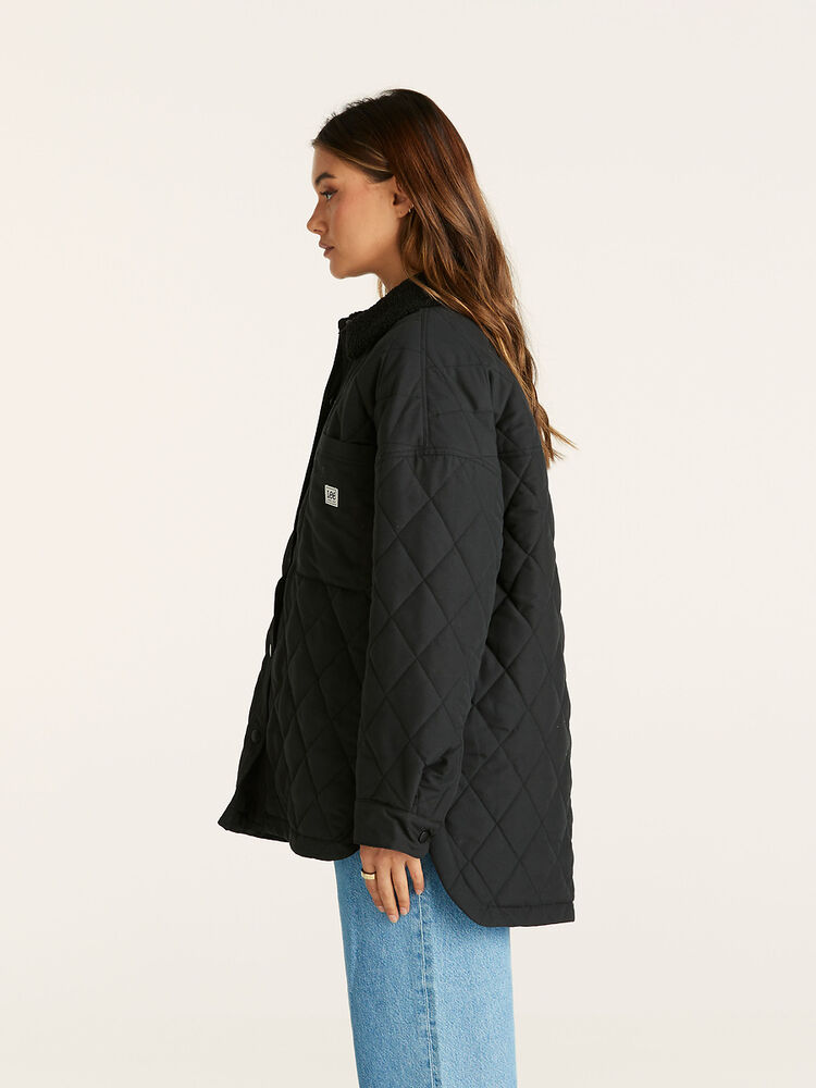 LEE QUINN QUILTED JACKET - BLACK - WILDROSE