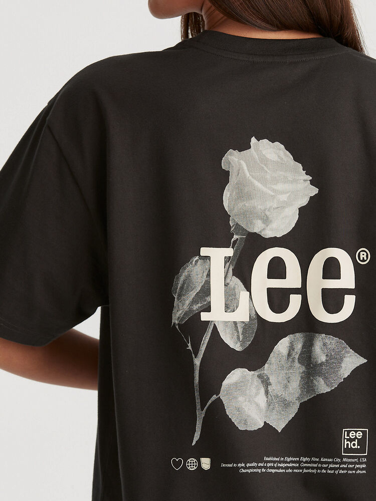 LEE ROSE BAGGY TEE - WORN BLACK - WILDROSE