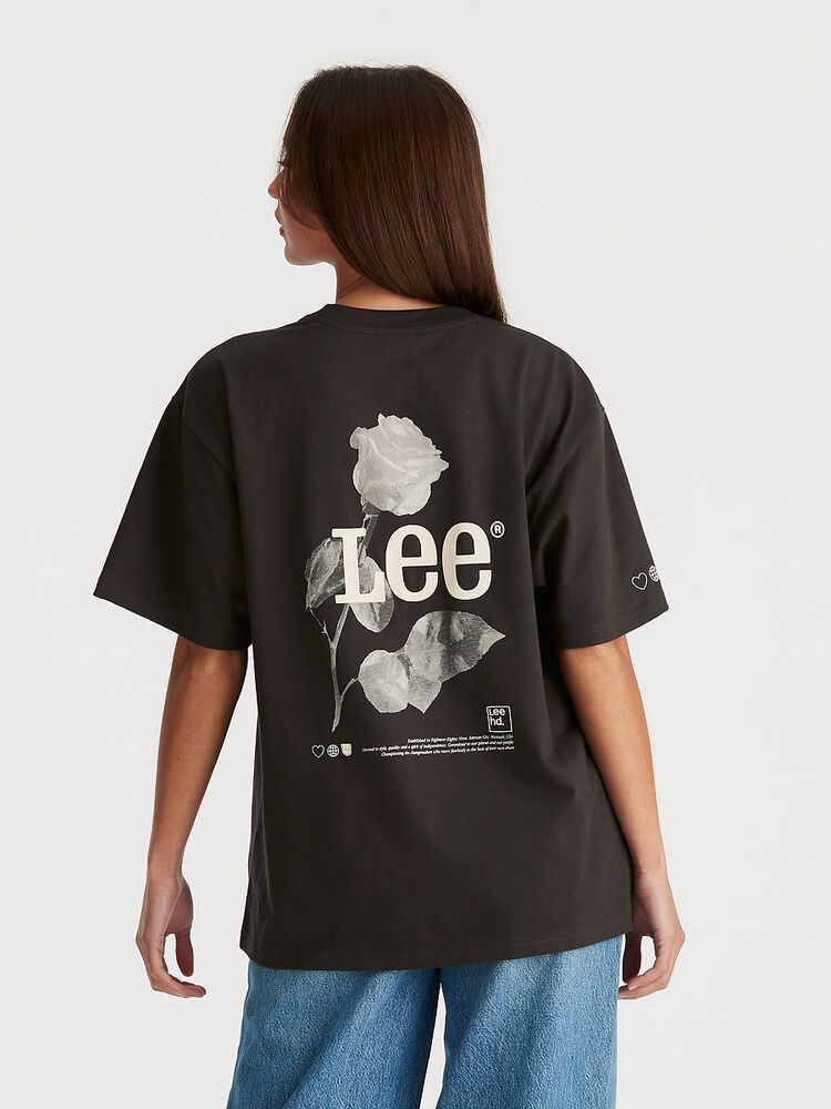 LEE ROSE BAGGY TEE - WORN BLACK - WILDROSE