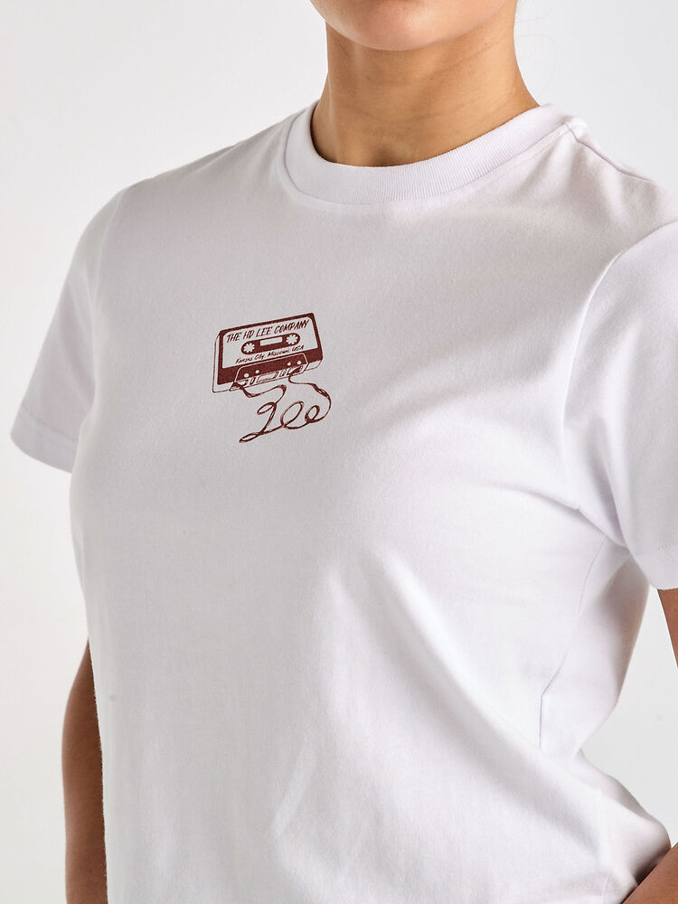 LEE TAPE DECK SHRUNKEN TEE - OPTIC WHITE - WILDROSE