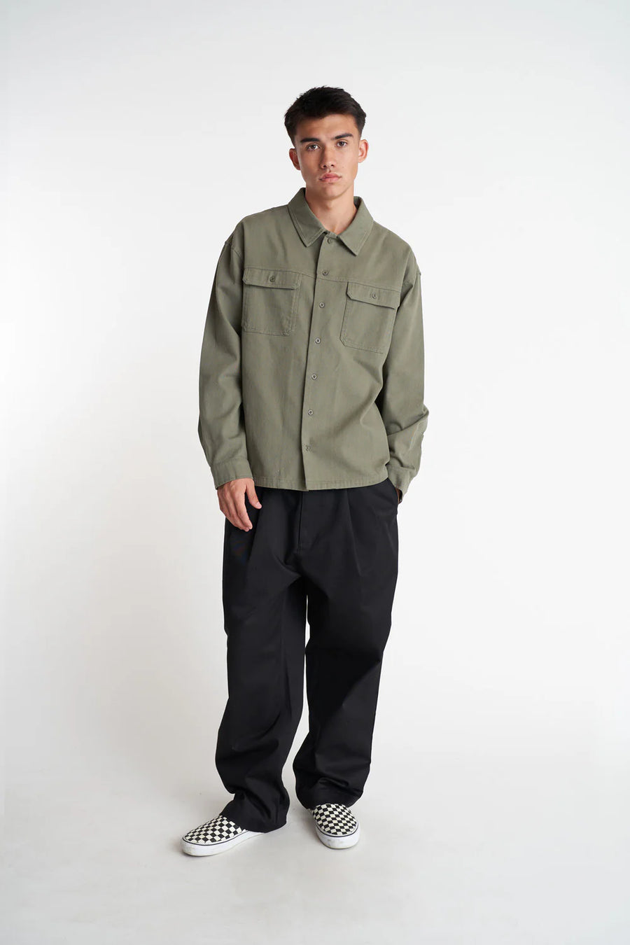 HUFFER DIVISION SHIRT - KHAKI - WILDROSE