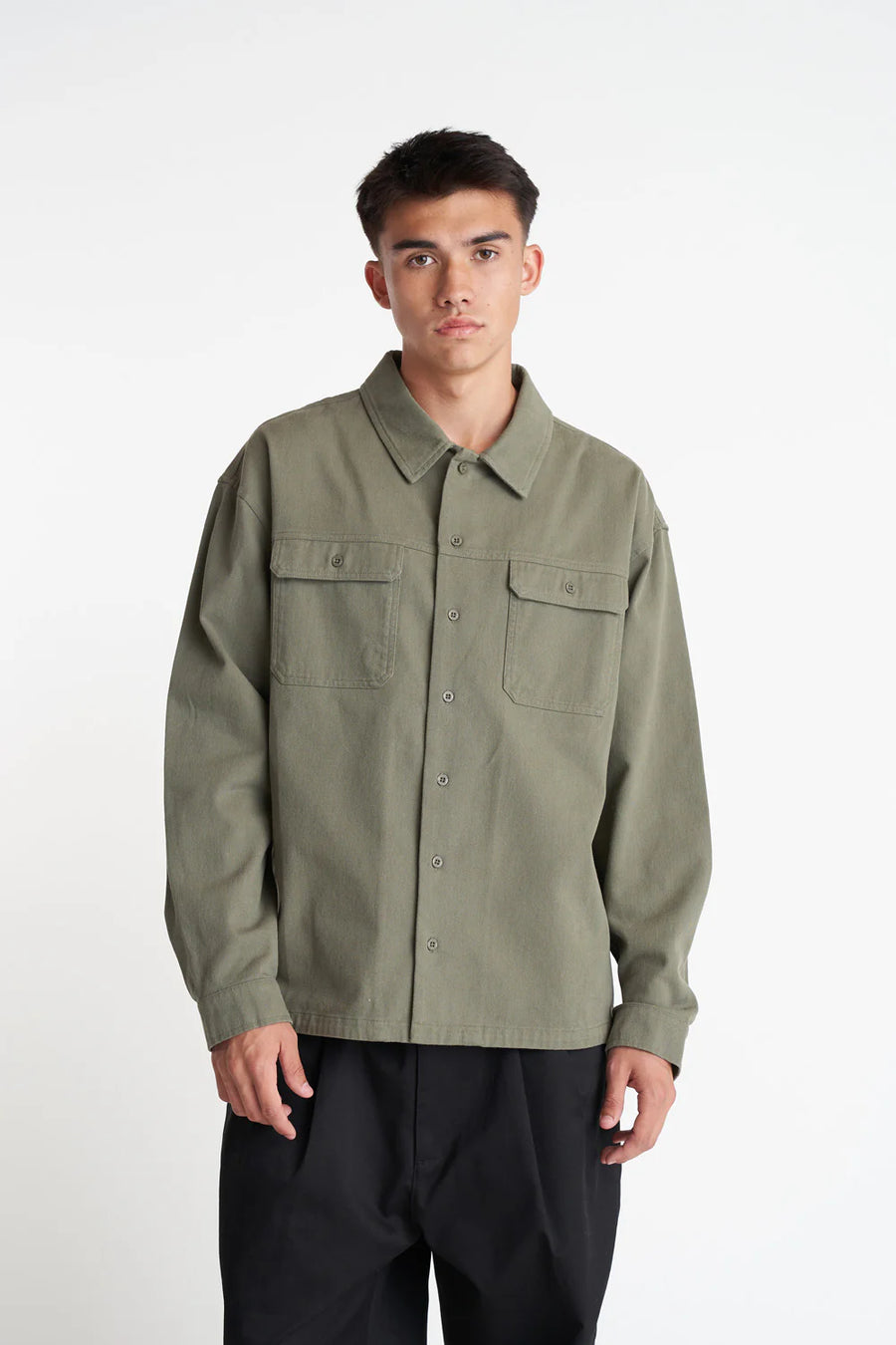 HUFFER DIVISION SHIRT - KHAKI - WILDROSE