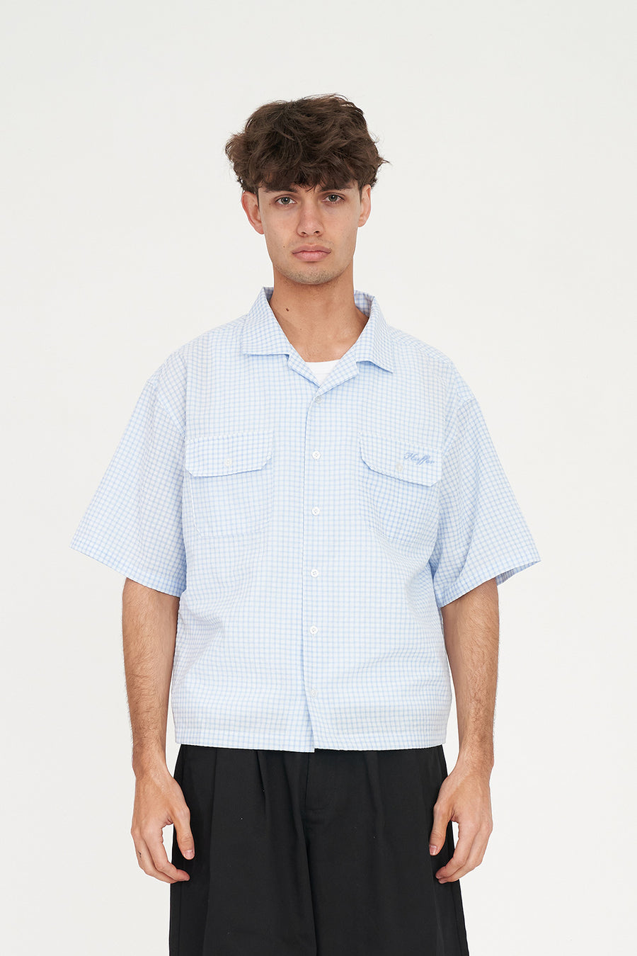 HUFFER CHECK COSTA SHIRT - Y2K BLUE - WILDROSE