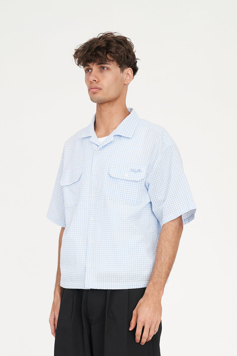 HUFFER CHECK COSTA SHIRT - Y2K BLUE - WILDROSE