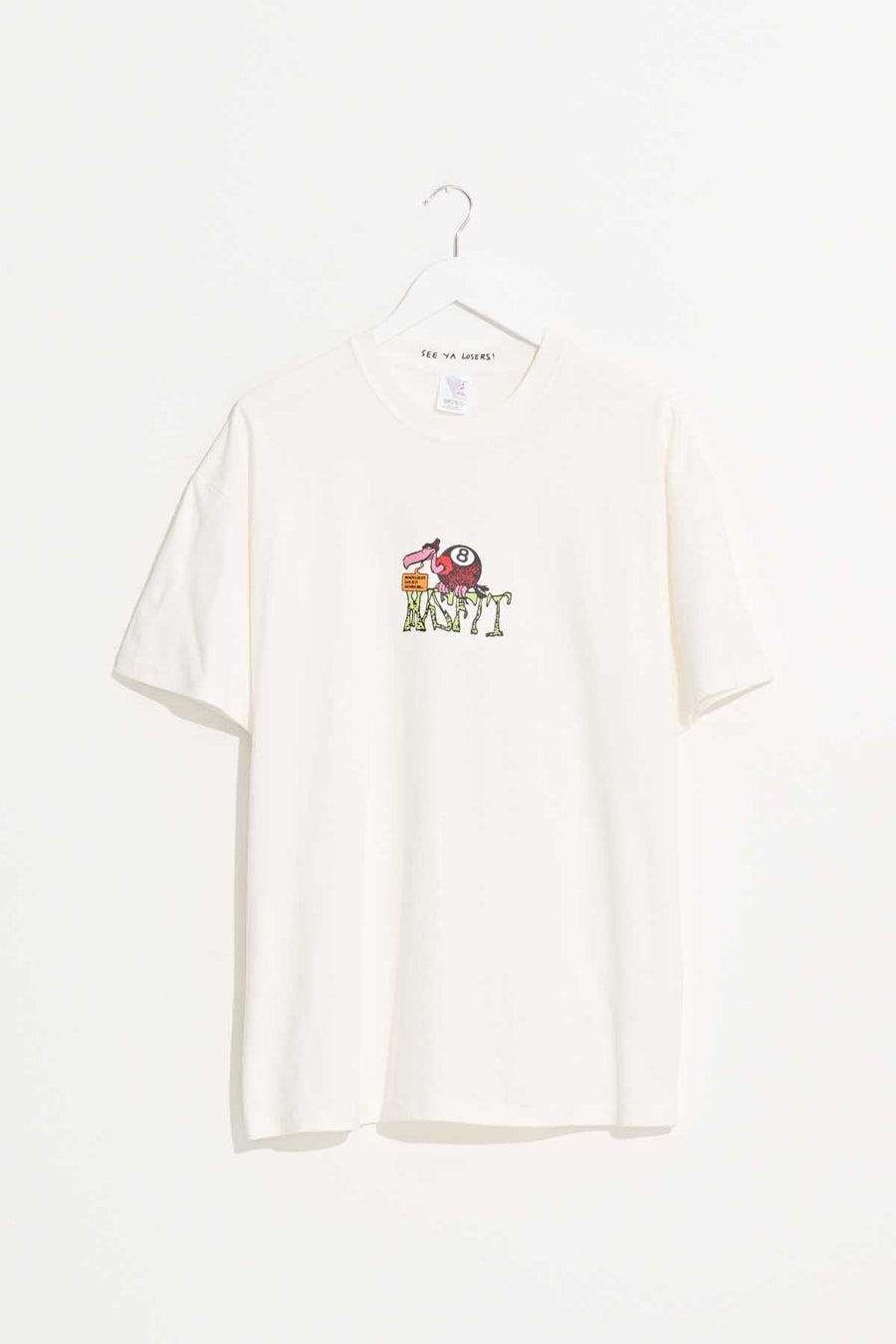 MISFIT SHEER LUCK SS TEE - PIGMENT THRIFT WHITE - WILDROSE