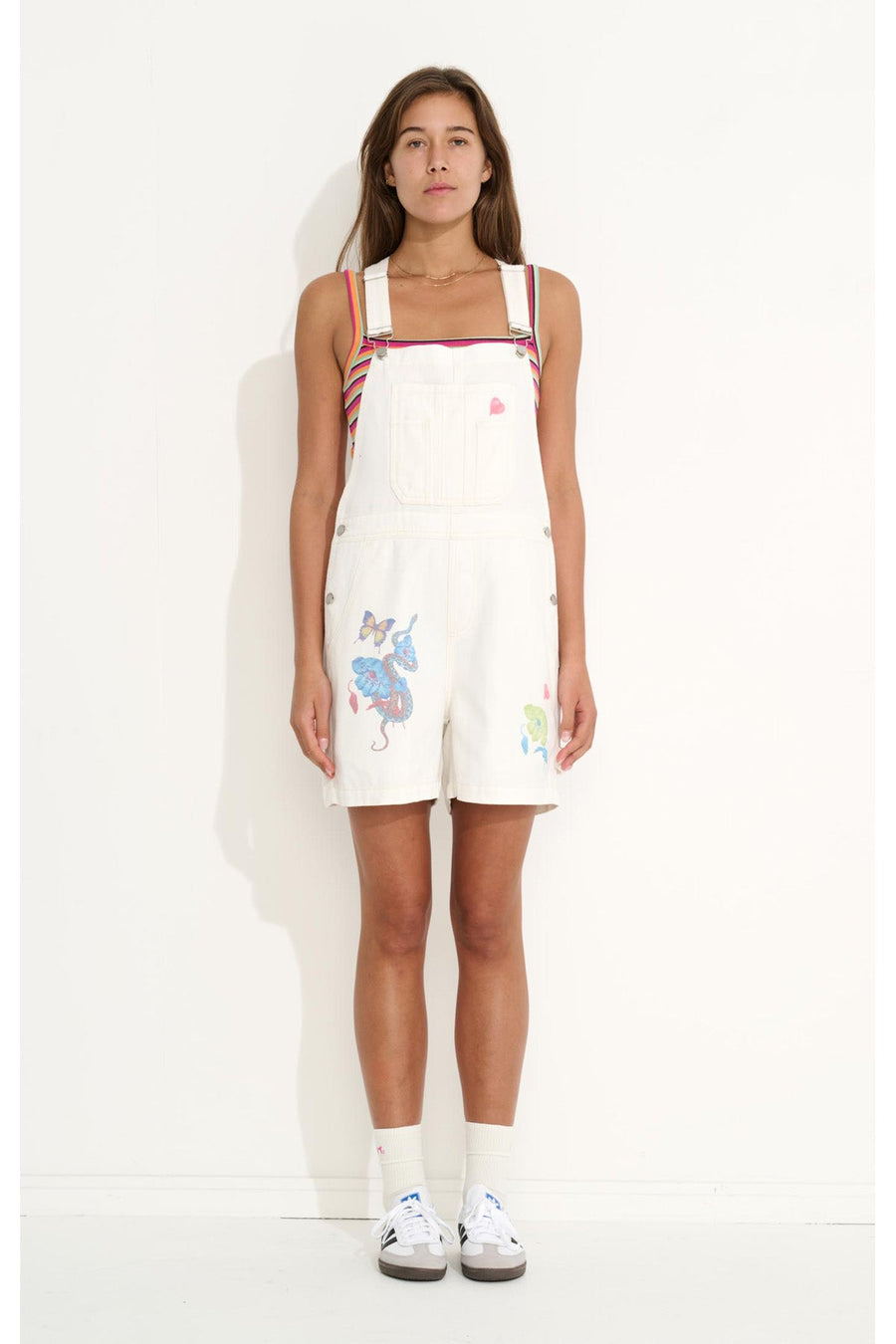 MISFIT HEAVENLY PEOPLE SHORT OVERALL - WHITE NATURE - WILDROSE