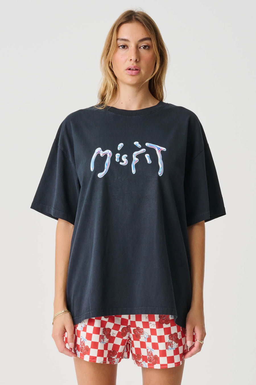 MISFIT LIQUID CHROME OS TEE - THRIFT BLACK - WILDROSE