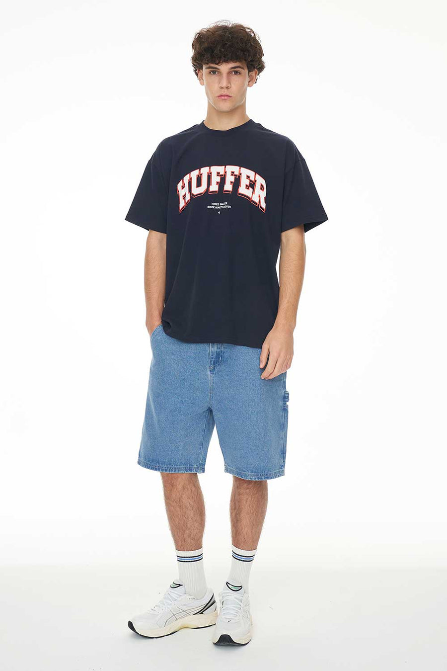 HUFFER BLOCK TEE 220/POST UP - NAVY - WILDROSE