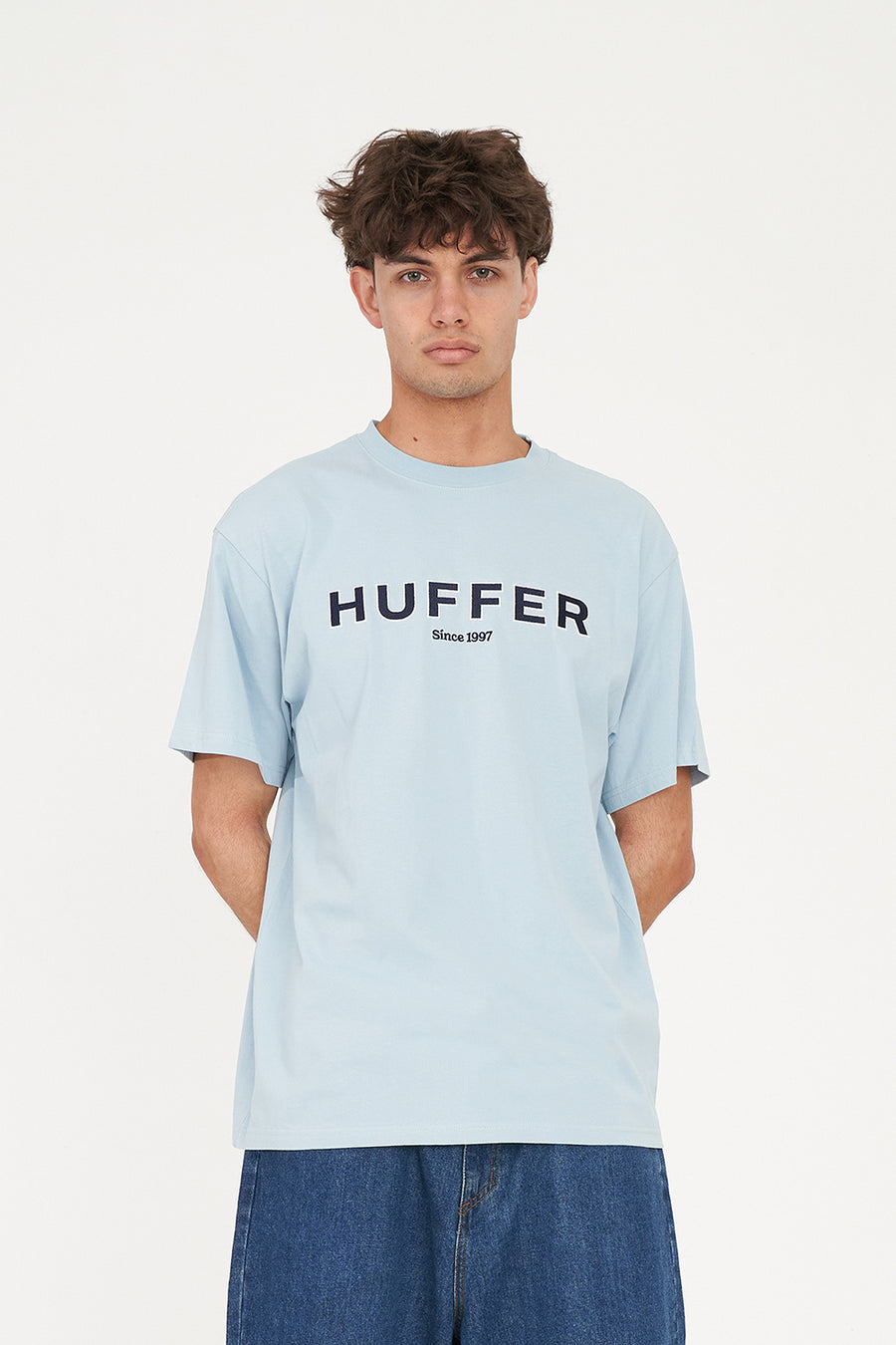 HUFFER MENS SUP TEE 190/TRIBUTE - Y2K BLUE - WILDROSE