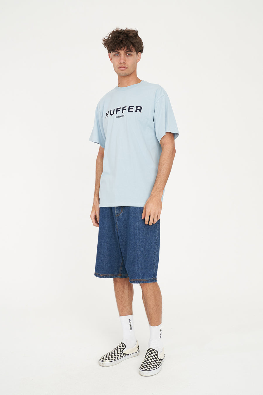HUFFER MENS SUP TEE 190/TRIBUTE - Y2K BLUE - WILDROSE