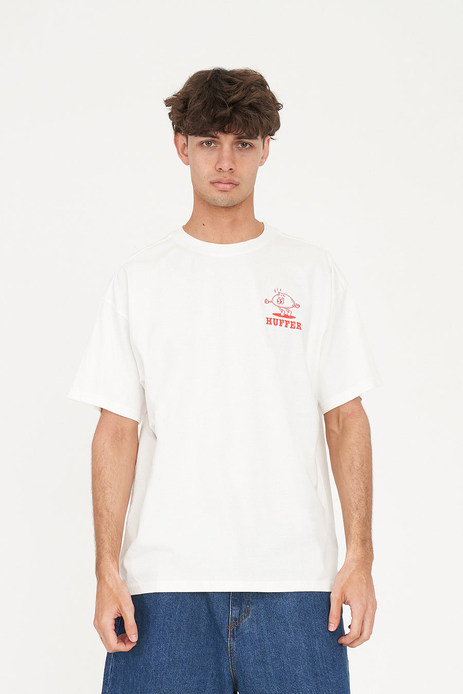 HUFFER BLOCK TEE 220/STEAMING - CHALK - WILDROSE