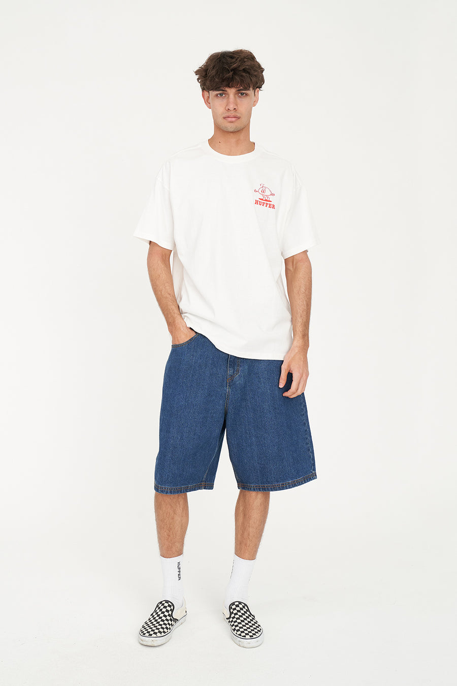 HUFFER BLOCK TEE 220/STEAMING - CHALK - WILDROSE