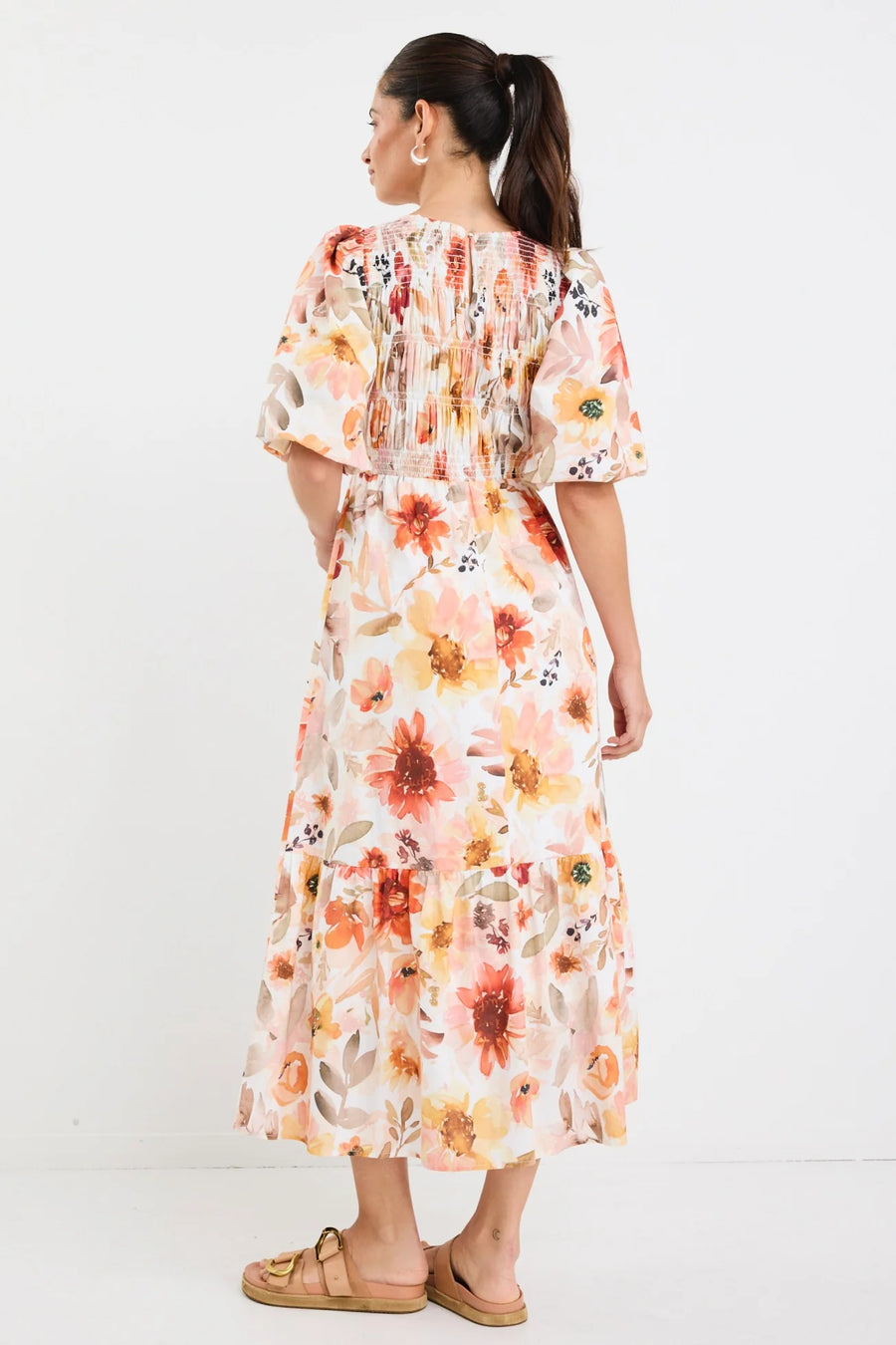 IVY + JACK MILANO SUNRISE MEADOW SS TIERED MAXI DRESS - SUNRISE MEADOW - WILDROSE