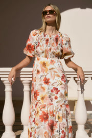 IVY + JACK MILANO SUNRISE MEADOW SS TIERED MAXI DRESS - SUNRISE MEADOW - WILDROSE