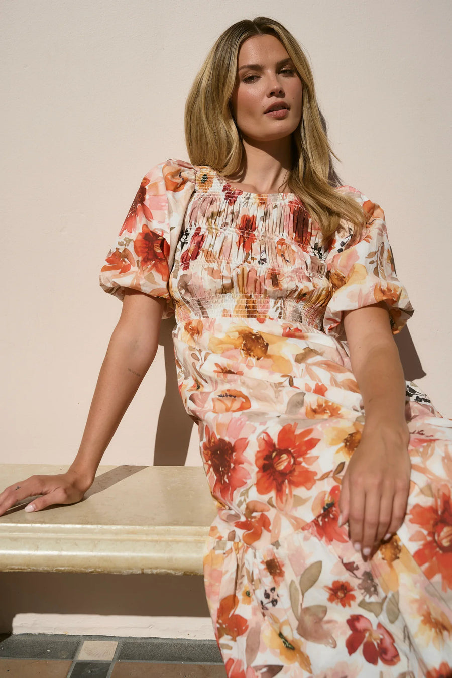 IVY + JACK MILANO SUNRISE MEADOW SS TIERED MAXI DRESS - SUNRISE MEADOW - WILDROSE