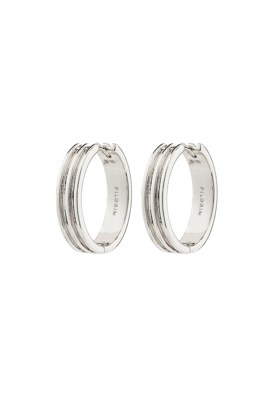 PILGRIM BENNETT RECYCLED HOOP EARRINGS - SILVER PLATED - WILDROSE