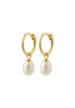 PILGRIM BERTHE RECYCLED PEARL HOOP EARRINGS - GOLD PLATED - WILDROSE